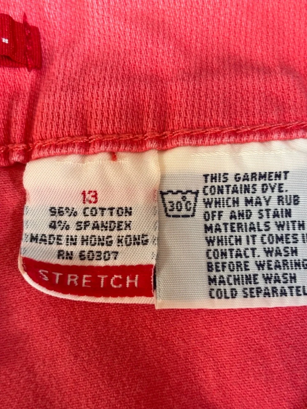 Union Bay Juniors 12/13 Stretch Bermuda Long Denim Shorts Coral Vintage Y2K 2000